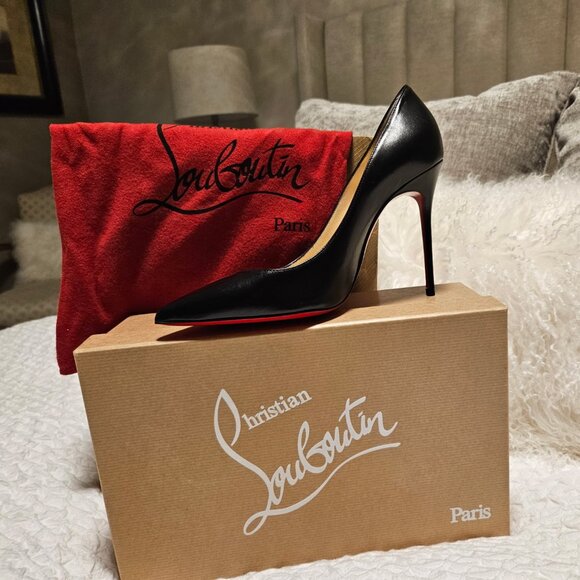 Christian Louboutin Decollete 554 100 Nappa Shiny Black Pumps – Size 37 - Picture 1 of 12